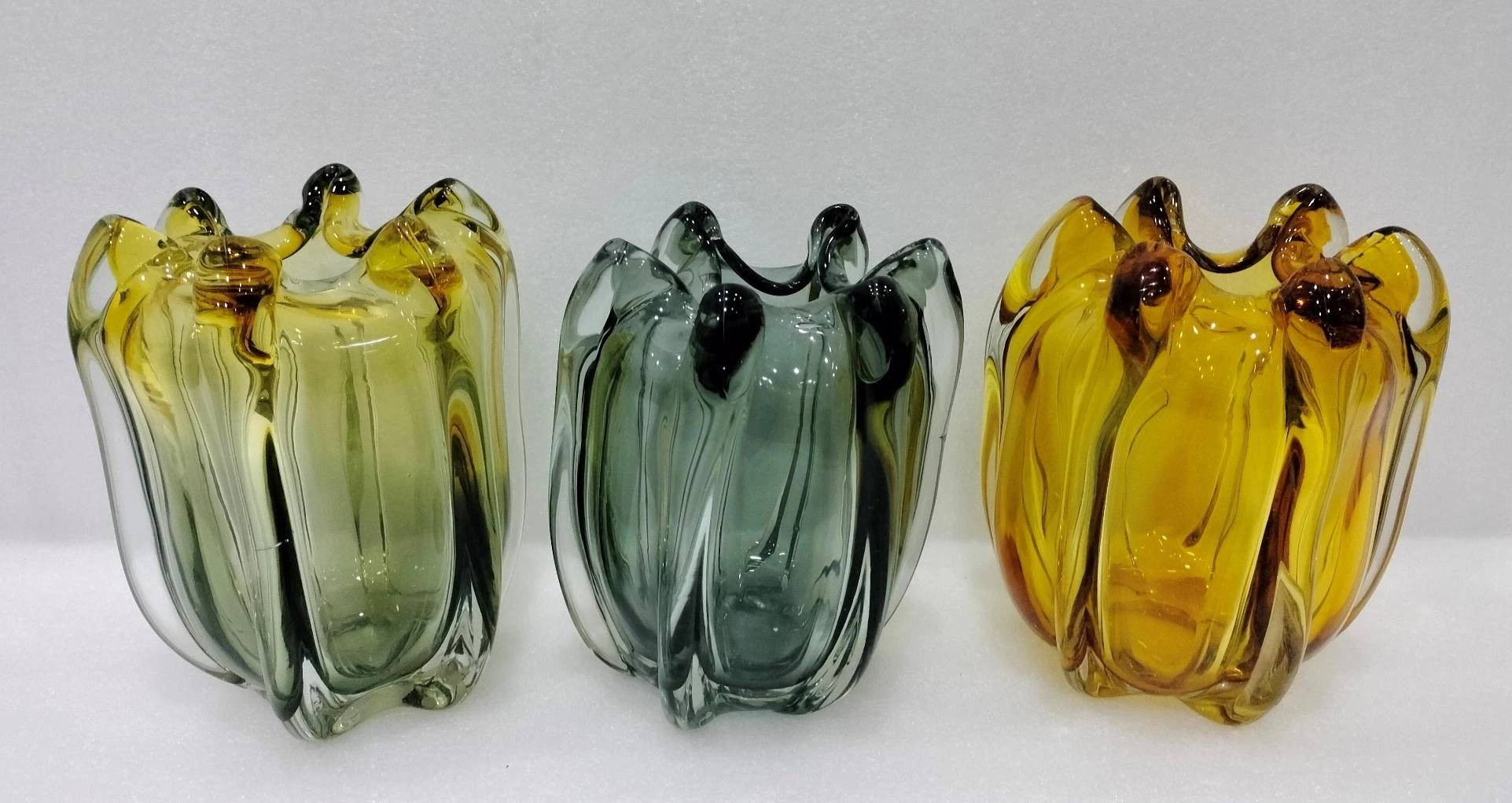 Glass Pot Top Fold Desgin Small 21x7x14cm